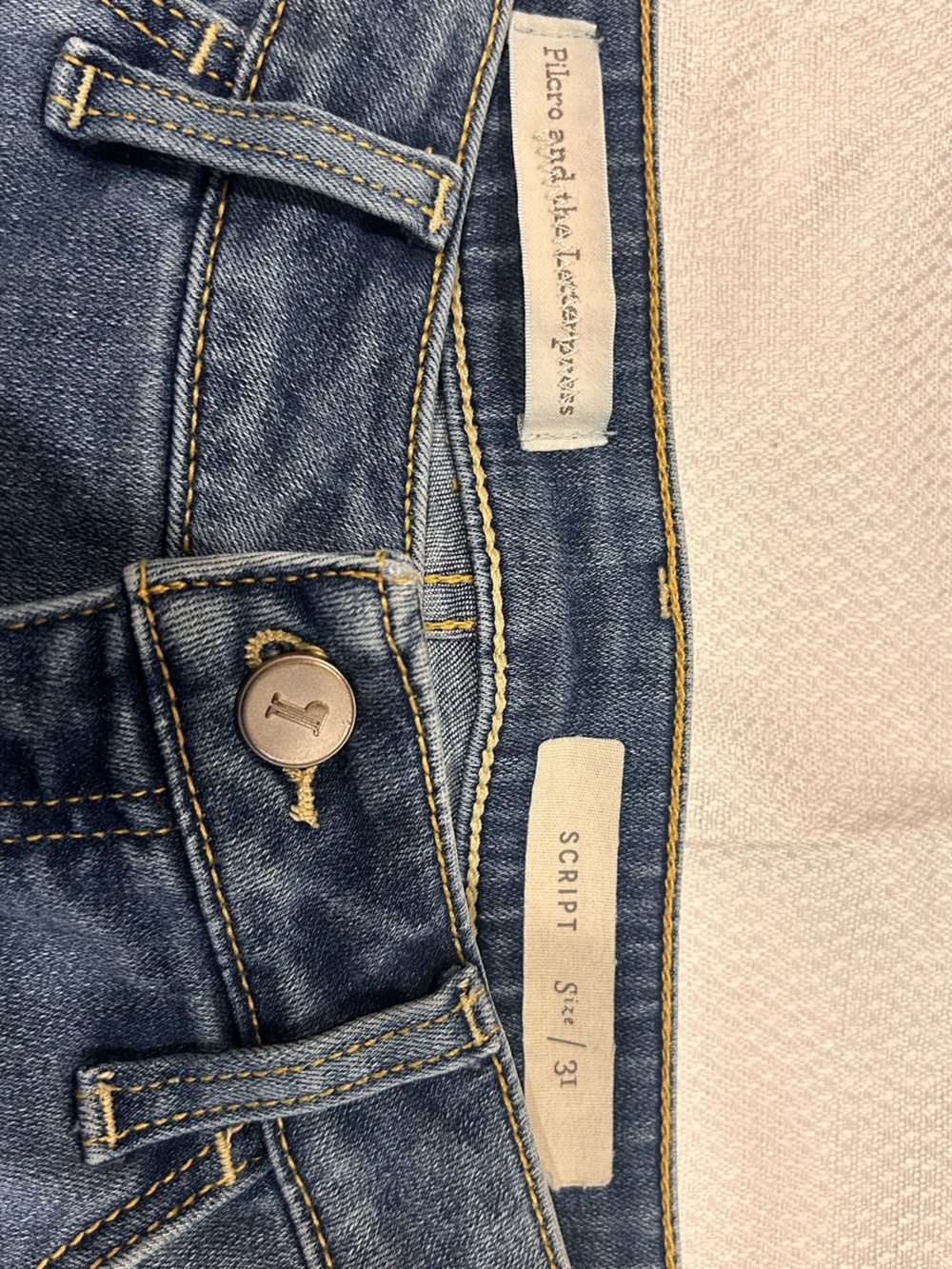 Pilcro and the Letterpress Dark Blue Patchwork Ankle Jeans - Picture 3 of 4